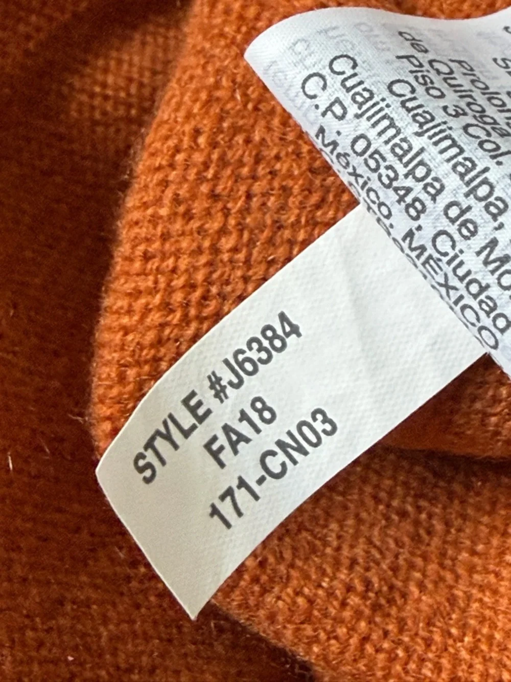 J. Crew Men’s Crewneck Cashmere Sweater in Rust Orange Size Small 54862